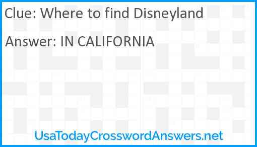 Where to find Disneyland Answer