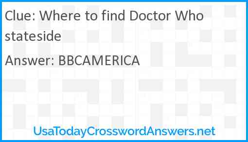 Where to find Doctor Who stateside Answer