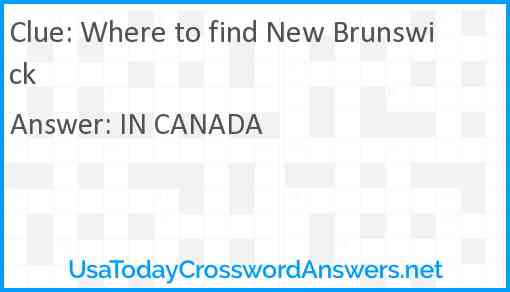 Where to find New Brunswick Answer