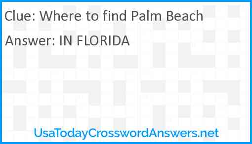 Where to find Palm Beach Answer