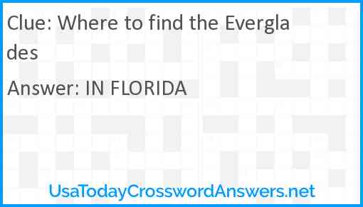 Where to find the Everglades Answer