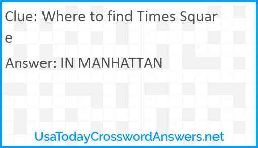 Where to find Times Square Answer