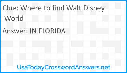 Where to find Walt Disney World Answer
