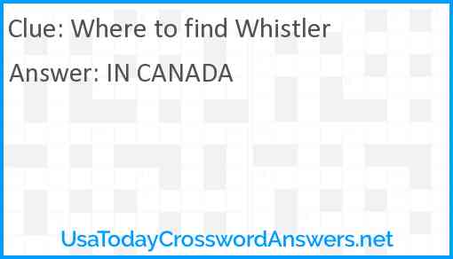 Where to find Whistler Answer