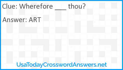 Wherefore ___ thou? Answer