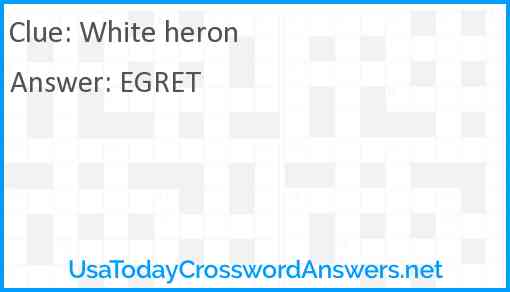White heron Answer