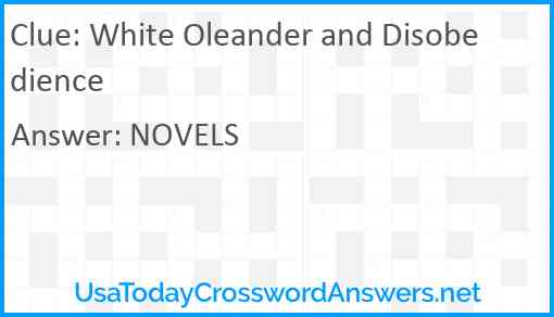 White Oleander and Disobedience Answer