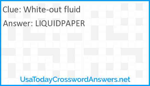 White-out fluid Answer