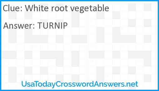 White root vegetable Answer