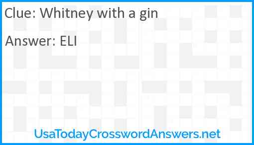 Whitney with a gin Answer