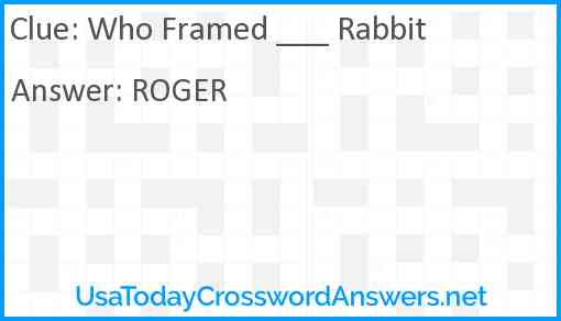 Who Framed ___ Rabbit Answer