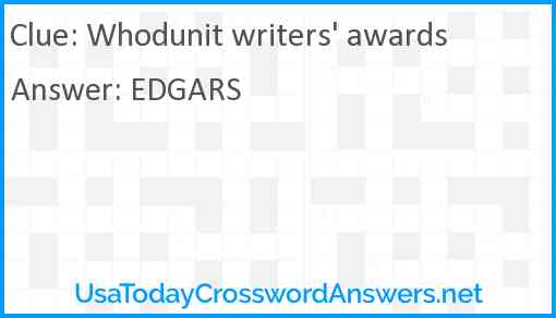 Whodunit writers' awards Answer