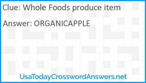 Whole Foods produce item Answer