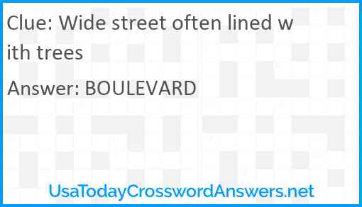 Wide street often lined with trees Answer