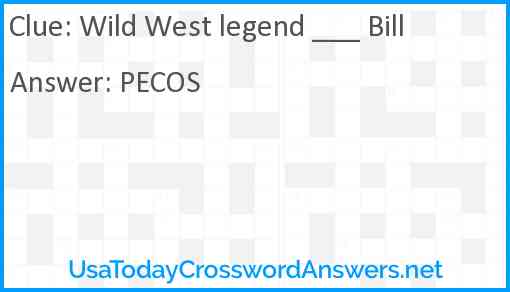 Wild West legend ___ Bill Answer