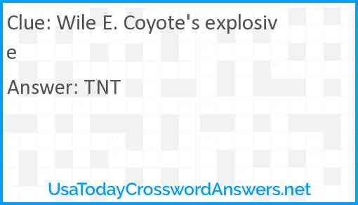 Wile E. Coyote's explosive Answer