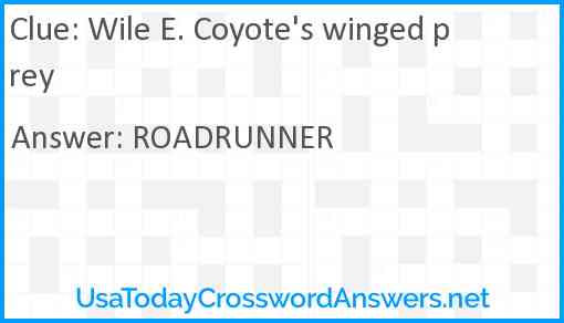 Wile E. Coyote's winged prey Answer