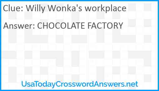 Willy Wonka's workplace Answer