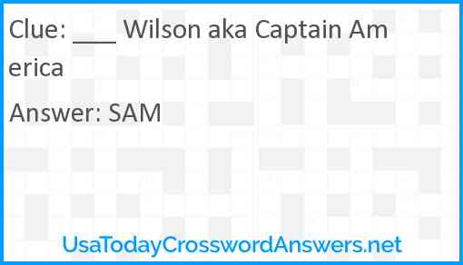 ___ Wilson aka Captain America Answer