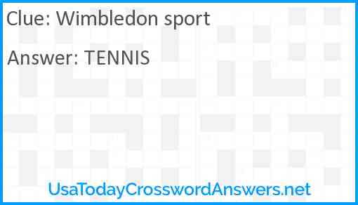 Wimbledon sport Answer