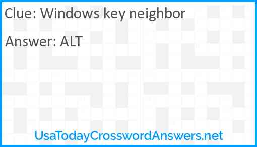 Windows key neighbor Answer