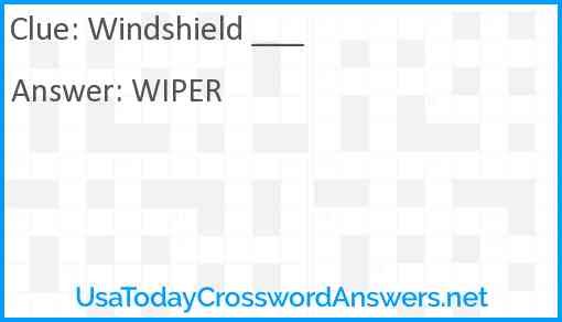 Windshield ___ Answer