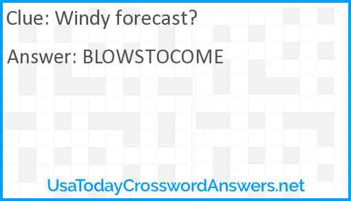 Windy forecast? Answer