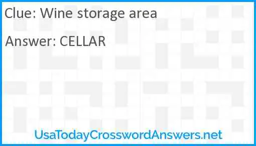 Wine storage area Answer