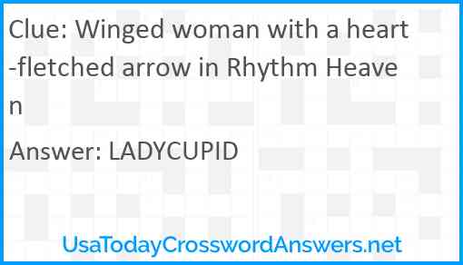 Winged woman with a heart-fletched arrow in Rhythm Heaven Answer