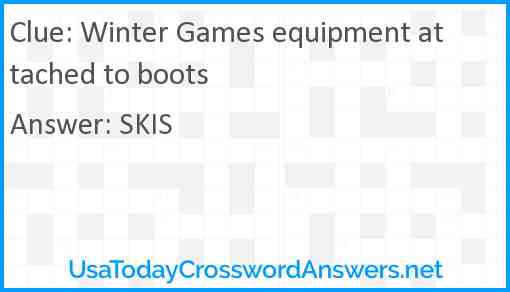 Winter Games equipment attached to boots Answer