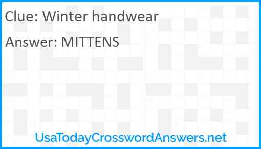 Winter handwear Answer