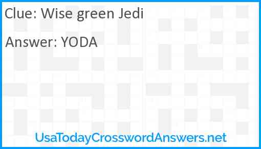 Wise green Jedi Answer