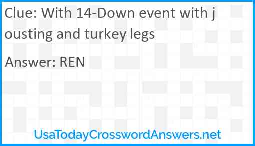 With 14-Down event with jousting and turkey legs Answer