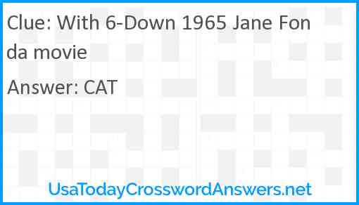 With 6-Down 1965 Jane Fonda movie Answer