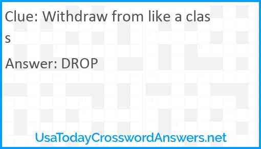 Withdraw from like a class Answer