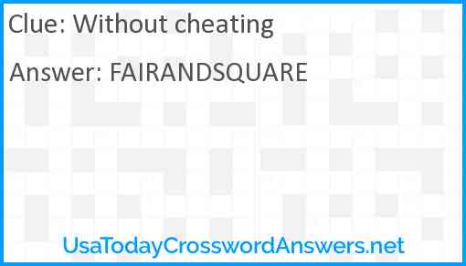 Without cheating Answer