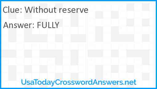 Without reserve Answer