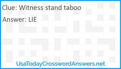 Witness stand taboo Answer