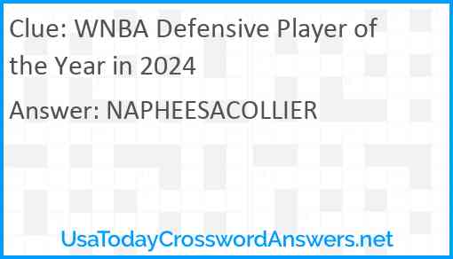 WNBA Defensive Player of the Year in 2024 Answer