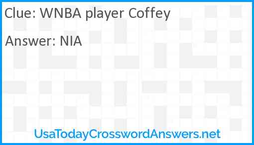 WNBA player Coffey Answer