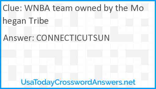 WNBA team owned by the Mohegan Tribe Answer