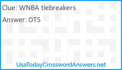 WNBA tiebreakers Answer