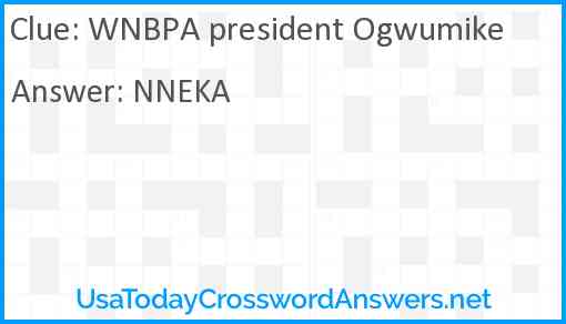 WNBPA president Ogwumike Answer