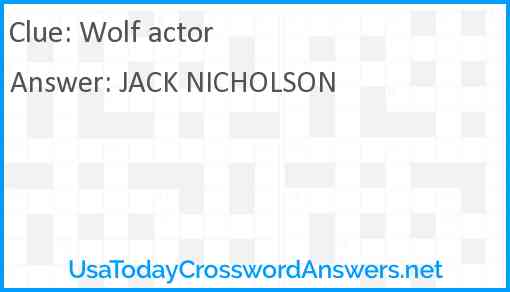 Wolf actor Answer