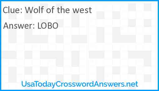 Wolf of the west Answer