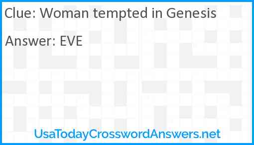 Woman tempted in Genesis Answer