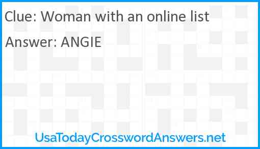 Woman with an online list Answer
