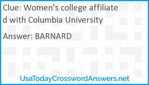 Women's college affiliated with Columbia University Answer