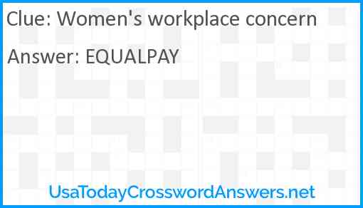 Women's workplace concern Answer