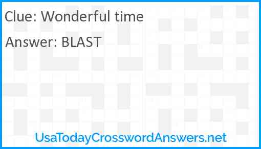 Wonderful time Answer